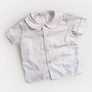 Vintage Classic Jayne Copeland White Peter Pan Rounded Collar Formal Top 2T